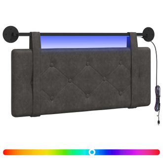 vidaXL Cabecero Colgante Con Luz Led Negro Pu Antiguo Vidaxl