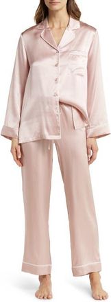 Papinelle Sleepwear Silk Pajamas in Papinelle Pink at Nordstrom, Size X-Small