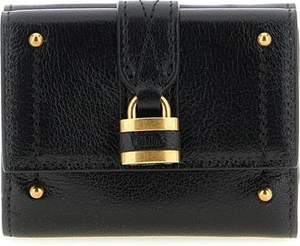 Chlo&eacute; Kleine portemonnee met slotdetail - Dames - Portefeuilles - Zwart - ONE Size - Leer - Accessoires