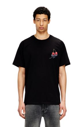 Diesel Cotton T-shirt with cherry graphic - T-Shirts - Unisex - Black