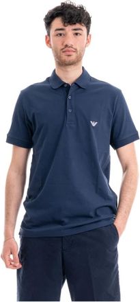 Giorgio Armani Strandkleding Polo Shirt - Heren - Polos - Blauw - XL - Katoen - Tops