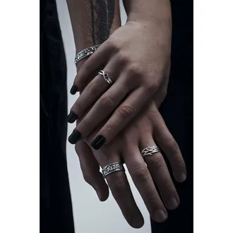 Disturbia Rosethorn Thick Sterling Silver Ring at Nordstrom, Size 10.5
