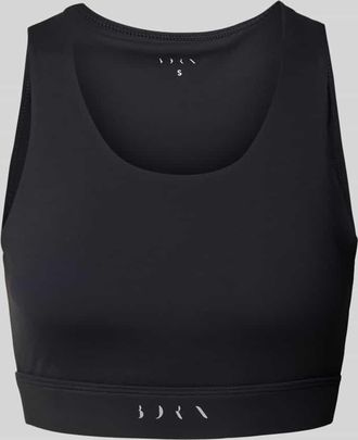 Born Living Yoga Bustier mit Label-Print Modell Nara in Black, Gr&ouml;&szlig;e XS