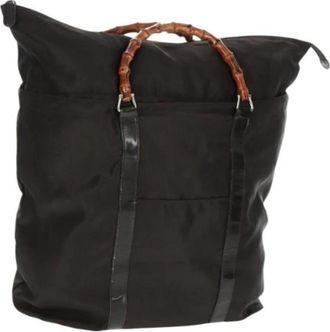 Gucci Pre-owned Nylon Tote Bag - Dames - Vintage Shopper - Bruin - ONE Size - Nylon - Vintage