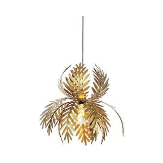 QAZQA Rústico Lámpara colgante vintage dorada - Botanica Acero Alargada Adecuado para led Max. 1 x 60 Watt - Qazqa