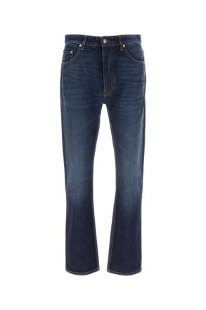 Palm Angels Dark Blue Mid-Rise Straight-Leg Jeans