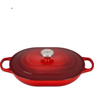 LE CREUSET 3.75-Quart Oval Enameled Cast Iron Casserole in Cerise at Nordstrom