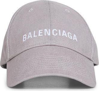 Balenciaga Caps, female, Gray, Size: L Logo Baseball Cap