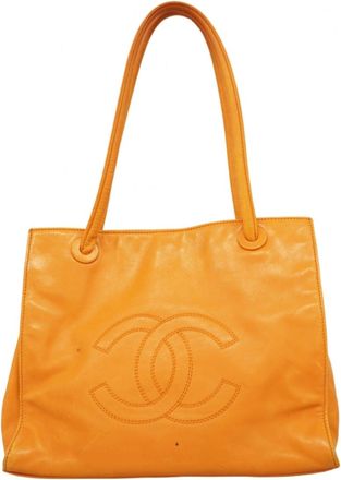 Chanel Orange Leather Tote Bag (Pre-Owned)