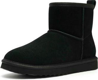 Generic NYSBH Winter Mini Snow Women Plush Lined Warm Suede Snow Boots Comfy Fuzzy Boots Fur Home Ankle Boots Lady Snow Boot