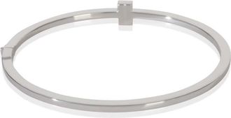 Tiffany & Co. Pre-Owned Tiffany & Co. White Gold Diamond Tiffany T Narrow Hinged Bracelet