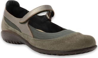 Naot Kire Mary Jane Flat in Green/Hunter Suede/Pewter at Nordstrom, Size 11Us