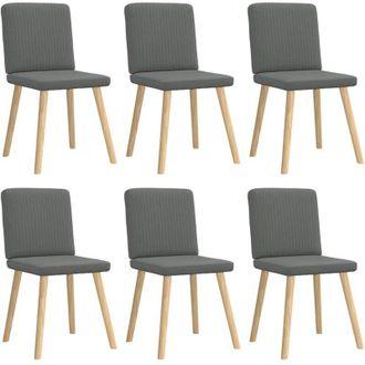 vidaXL Vidaxl - Sillas De Comedor 6 Unidades Tela Gris Oscuro