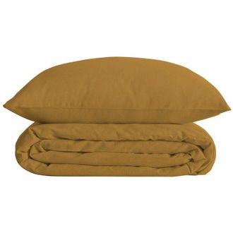 Atmosphera Atmosphera - Biancheria da letto in percalle giallo senape 240x220cm cr&eacute;ateur dint&eacute;rieur