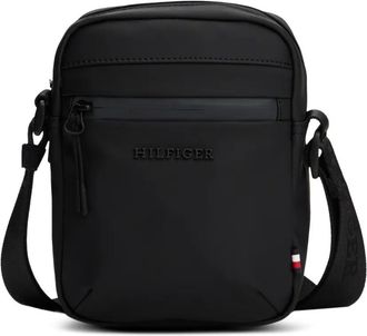 Tommy Hilfiger Borsa messenger con placca logo - Nero