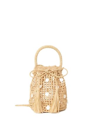 Alanui Precious Moments raffia tassel-detail bucket bag - women - Raffia - One Size - Neutrals