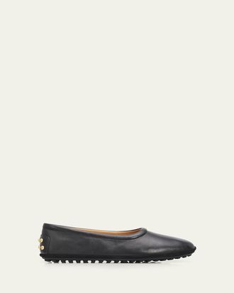 Tod's Studded Nappa Leather Ballerina Flats