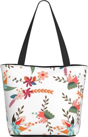 AOOEDM Flowers And Leaves Pattern Ladies Shopping Bag 13x11x7in.The Perfect ValentineS Day Gift.It Is The Best ValentineS Day Gift For Mom, Daughter, Wife,Et