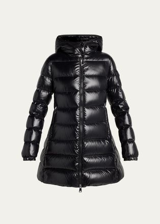 Moncler Courcelles Hooded Mid-Length Down Jacket