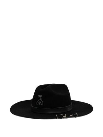 Patrizia Pepe Fly embroidered-motif hat - women - Wool - One Size - Black