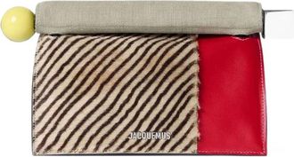 Jacquemus Tassen, Dames, Veelkleurig, ONE Size, Katoen, La Pochette Rond Carr&eacute;