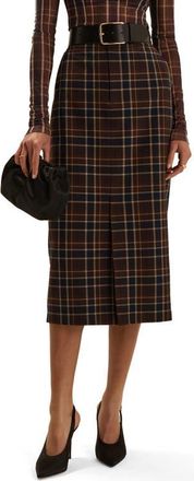 Favorite Daughter Petite The Meyer Midi Skirt in Toffee Plaid at Nordstrom, Size 14