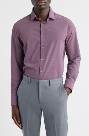 Mizzen+Main Leeward Trim Fit Plaid Performance Button-Up Shirt in Eggplant Levi Plaid at Nordstrom Rack, Size Small