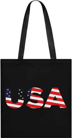 Generic U.S.A U.S. Flag Womens Tote Casual Shopping Bag Lightweight Shoulder Bags Hobos Handbag for Work Travel Daily 35x40cm