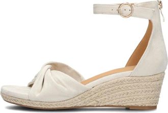 Omoda Schoenen, Dames, Beige, 41 EU, Leer, Beige Espadrilles met Sleehak