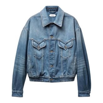 Versace Denim Jackets, female, Blue, Size: XS Cotton Jacket