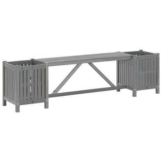 vidaXL Vidaxl - Banco De Jard&iacute;n Con 2 Jardineras Madera De Acacia Gris 150 Cm