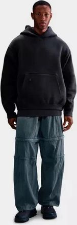 Nike Tech Oversized Fleece Hoodie Mens Gray Kangaroo Pocket Pullover JAX1056
