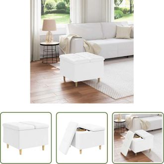 vidaXL vidaXL Scomparto nascosto - Pouf contenitore Bianco 60 x 60 x 45 cm Pelle sintetica