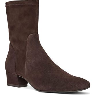 Aquatalia Stassi Weatherproof Bootie in Espresso Suede at Nordstrom, Size 10.5