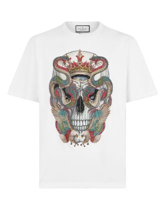 Philipp Plein Round Neck T-Shirt King Of Snakes Stones