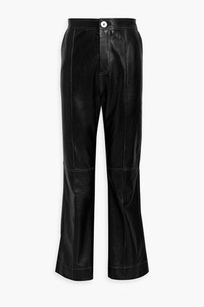 Ganni Leather flared pants - Black - DE 38