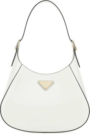 Prada Leather Shoulder Bag With Triangle Logo