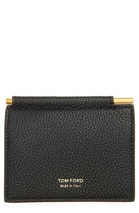 Tom Ford T-Line Soft Grain Leather Money Clip Wallet in Naa Black at Nordstrom