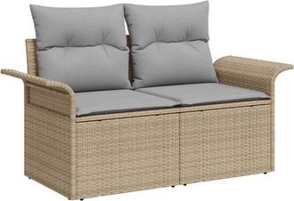 vidaXL Conjunto De Sof&aacute; De Jard&iacute;n 6 Pcs Beige Polirat&aacute;n Vidaxl