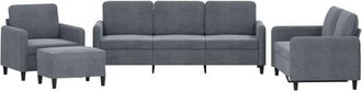 vidaXL Vidaxl - Juego De Sof&aacute;s 4 Piezas Terciopelo Gris Oscuro