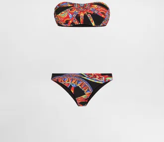 Dolce & Gabbana Carretto-print Bandeau Bikini - Woman Swimwear Multicolor 3