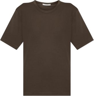 Christophe Lemaire Rib T-shirt - Dames - T-shirts - Bruin - XS - Katoen - Tops