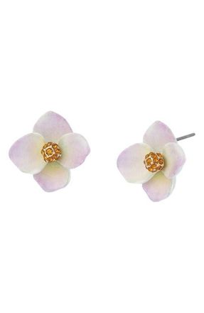 Betsey Johnson Flower Stud Earrings in White at Nordstrom