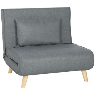 HOMCOM Sill&oacute;n cama 90x78x79 cm gris