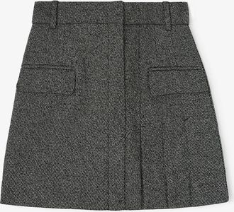Ganni Black Grey Suiting Mini Skirt
