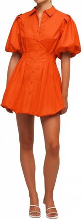 Jonathan Simkhai Cleo Balloon Pintuck Mini Dress In Lobster