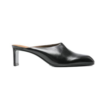 Khaite Schoenen, Dames, Zwart, 37 EU, Heeled mules met vierkante neus
