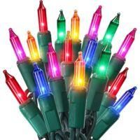 OEM Guirnalda De Luces Navide&ntilde;as, Guirnalda De Luces Transparentes Para Exteriores, 23 Pies (aproximadamente 7 Metros), 100 Luces Verdes Conectables, Guir