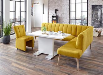 Exxpo Sofa Fashion Eckbank »Costa, moderne Rückensteppung, bequem und elegant, hoher Holzfuss« Frei im Raum stellbar