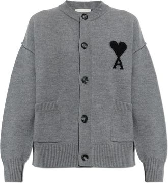 Ami Wollemantel met Logo - unisex - Vesten - Grijs - M - Wol - Truien & Vesten